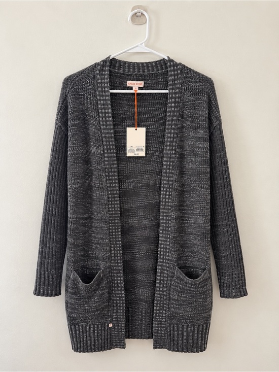 Target Sweaters - Target Knox Rose Charcoal Open-Front Pocket Cardigan